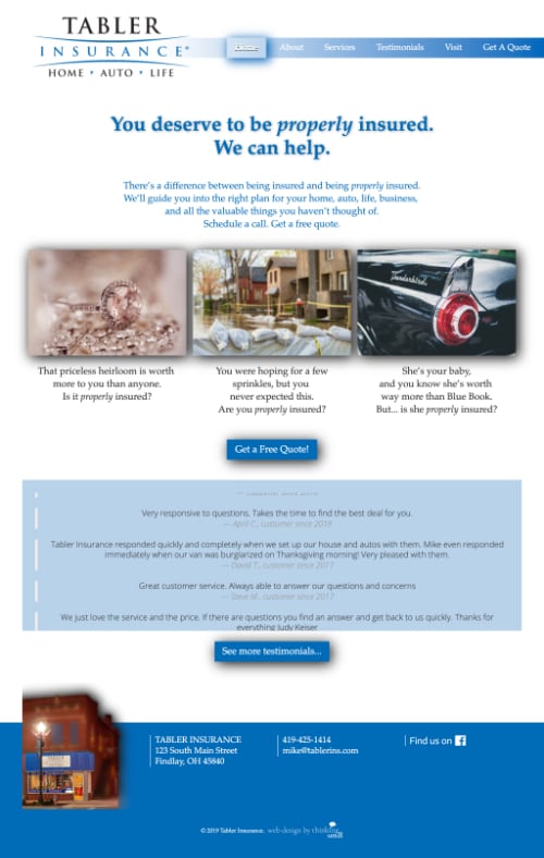 Tabler Insurance Web Page